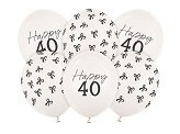 Balony 30 cm, zestaw na 40 urodziny, Pastel Off-white