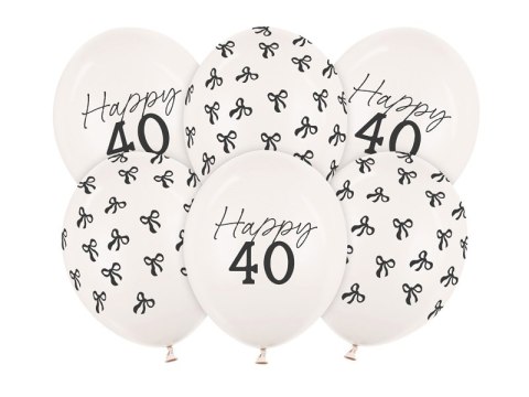Balony 30 cm, zestaw na 40 urodziny, Pastel Off-white Balony 30 cm, zestaw na 40 urodziny, Pastel Off-white