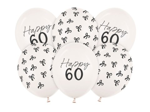 Balony 30 cm, zestaw na 60 urodziny, Pastel Off-white Balony 30 cm, zestaw na 60 urodziny, Pastel Off-white