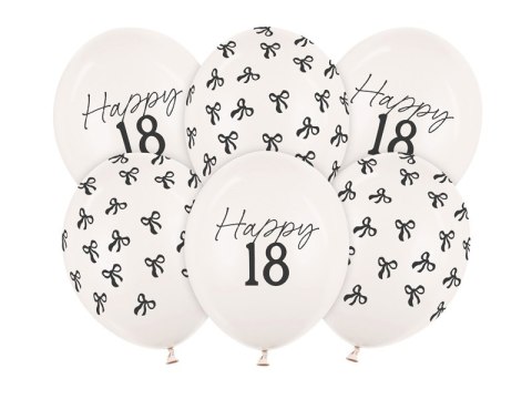 Balony Strong, Pastel Off-white, nadruk 18, 30 cm, 6 szt. Balony Strong, Pastel Off-white, nadruk 18, 30 cm, 6 szt.