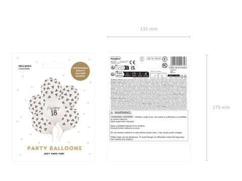 Balony Strong, Pastel Off-white, nadruk 18, 30 cm, 6 szt. Balony Strong, Pastel Off-white, nadruk 18, 30 cm, 6 szt.