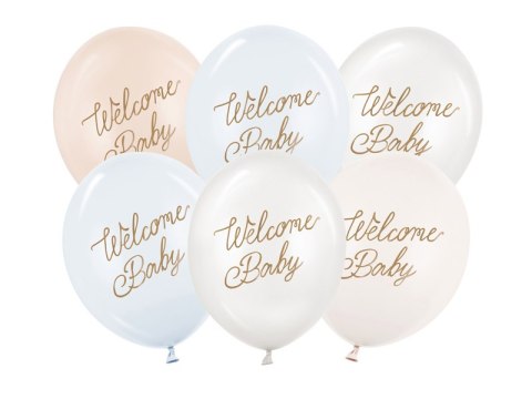 Balony, Welcome Baby, mix niebieski, 30cm, 6 szt. Balony, Welcome Baby, mix niebieski, 30cm, 6 szt.