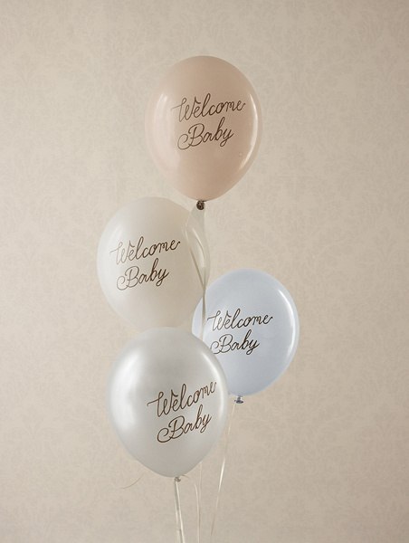 Balony, Welcome Baby, mix niebieski, 30cm, 6 szt. Balony, Welcome Baby, mix niebieski, 30cm, 6 szt.