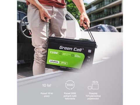 GREEN CELL AKUMULATOR LIFEPO4 CUBE 100AH 12V/12.8V 1280WH LFPGC12V100AH GREEN CELL AKUMULATOR LIFEPO4 CUBE 100AH 12V/12.8V 1280WH LFPGC12V100AH