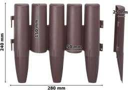 Palisada ogrodowa RIBERA brązowa 2,8m
