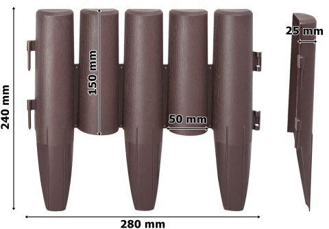 Palisada ogrodowa RIBERA brązowa 2,8m Palisada ogrodowa RIBERA brązowa 2,8m