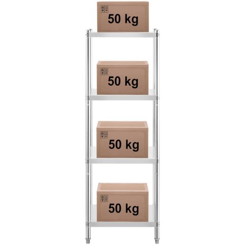 Regał metalowy magazynowy gastronomiczny do 200 kg 60 x 60 x 180 cm Regał metalowy magazynowy gastronomiczny do 200 kg 60 x 60 x 180 cm
