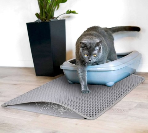 Mata pod kuwetę dla kota CATSY wycieraczka 40x50 cm szara n Mata pod kuwetę dla kota CATSY wycieraczka 40x50 cm szara n