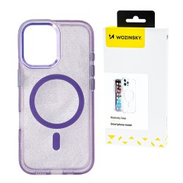 Etui na Samsung Galaxy S25+ Glitter Case z Mag Safe - fioletowe z brokatem