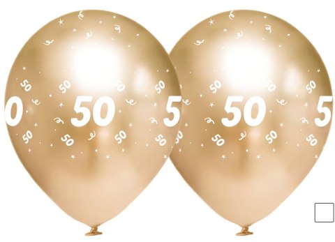 Balony urodzinowe złote "50", 30cm, 10 szt. Balony urodzinowe złote "50", 30cm, 10 szt.
