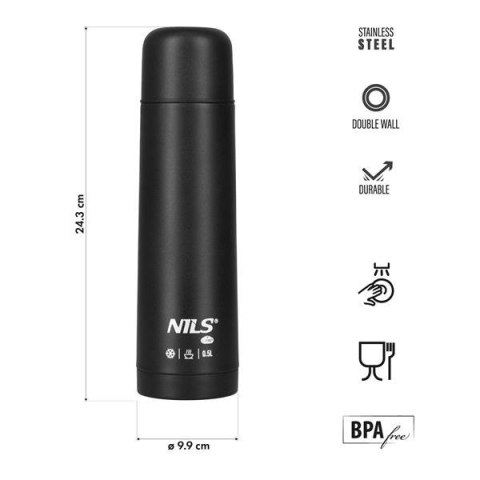 NC3803 TERMOS TURYSTYCZNY 500 ML CZARNY NILS CAMP NC3803 TERMOS TURYSTYCZNY 500 ML CZARNY NILS CAMP