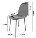 Krzesło tapicerowane GIULIA GREY PU
