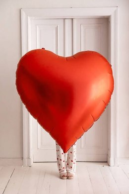 Balon foliowy Czerwone Serce XXL, Walentynki, 136x129 cm