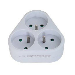 ESPERANZA ROZGAŁĘŹNIK ELEKTRYCZNY 3 GNIAZDA BIAŁY ELK303W
