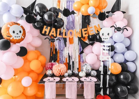 Balon foliowy czaszka, halloween, pomarańczowy, 45 cm, Balon foliowy czaszka, halloween, pomarańczowy, 45 cm,