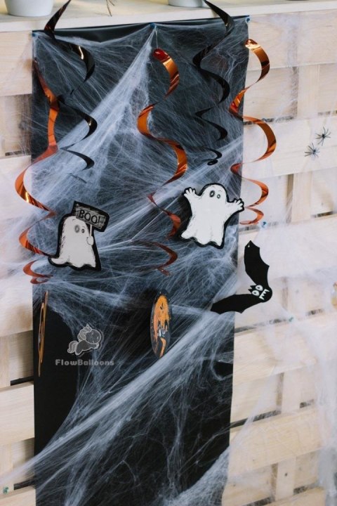 Pajęczyna dekoracyjna na Halloween + pająki, biała, 60g Pajęczyna dekoracyjna na Halloween + pająki, biała, 60g