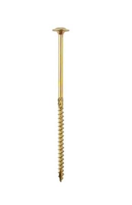 WKRĘT DO DREWNA Z KOŁNIERZEM NA TORX OCYNK ŻÓŁTY 5*40MM T25