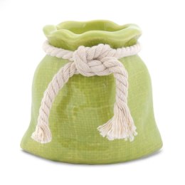 Ceramiczny Wazon Sakiewka w Kolorze Zielonym