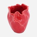 Ceramiczny Wazon w Kształcie Płatków Kwiatów w Kolorze Czerwonym