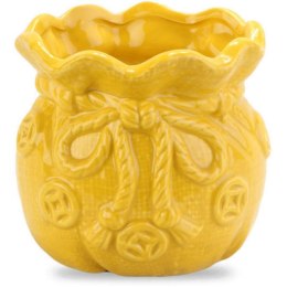 Ceramiczny Wazonik-Skarbonka w Kształcie Sakiewki Żółty