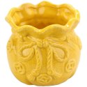 Ceramiczny Wazonik-Skarbonka w Kształcie Sakiewki Żółty
