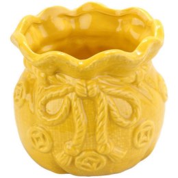 Ceramiczny Wazonik-Skarbonka w Kształcie Sakiewki Żółty