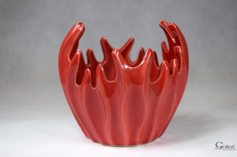 Ceramiczny wazon dekoracyjny w kolorze różowym 15x15 cm