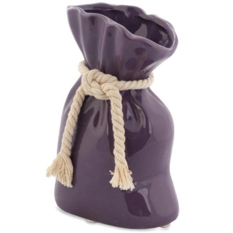 Fioletowy Wazon Ceramiczny Sakiewka z Sznurkiem i Antypoślizgowymi Podkładkami