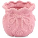 Różowy Ceramiczny Wazonik-Skarbonka w Kształcie Sakiewki