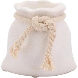 Świecznik Ceramiczny 'Mini Sakiewka' w Kolorze Białym