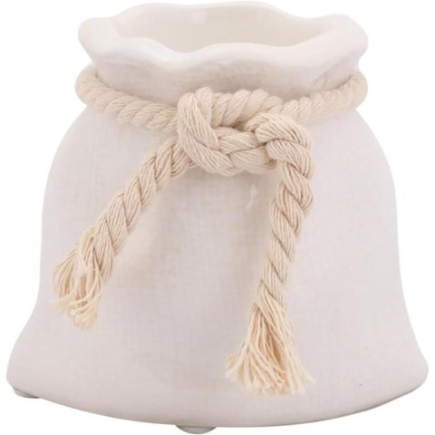 Świecznik Ceramiczny 'Mini Sakiewka' w Kolorze Białym