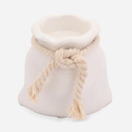 Świecznik Ceramiczny 'Mini Sakiewka' w Kolorze Białym