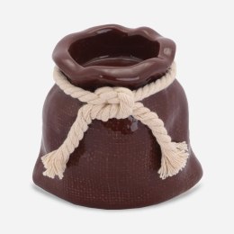 Świecznik ceramiczny Mini-Sakwa w kolorze brązowym