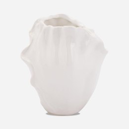 Wazon ceramiczny Biała Piękność w kształcie płatka kwiatu