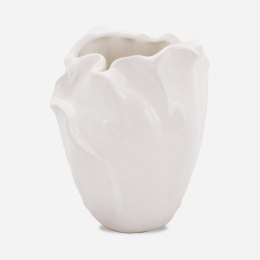 Wazon ceramiczny Biała Piękność w kształcie płatka kwiatu
