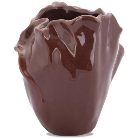 Wazon ceramiczny Brązowy Kwiatowy Plaster z antypoślizgowymi podkładkami