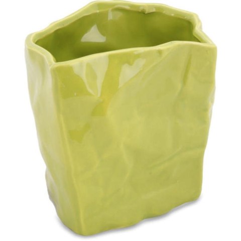 Wazonik Osłonka w Kolorze Zielonym o Nieregularnym Kształcie