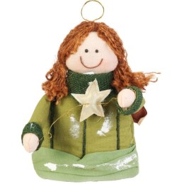 Anioł zielony z materiału z gwiazdą o wysokości 30 cm