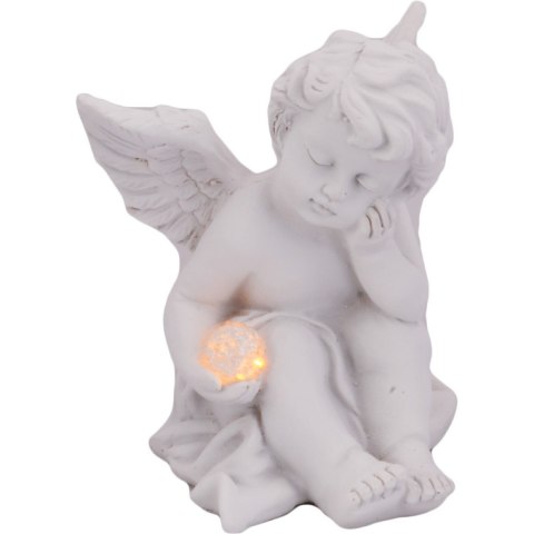 Aniołek z Kryształową Kulą Światła - Dekoracja Nagrobna 10 cm