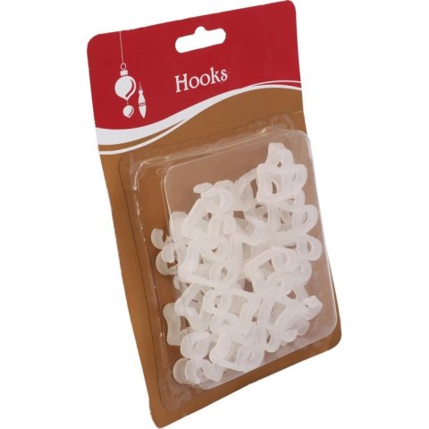 Białe Haczyki i Zawieszki 30 szt, Rozmiar 3x2,5x0,5 cm, Stransparentny