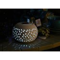 Biały Ceramiczny Świecznik z Solarną Lampą LED Zmieniającą Kolor