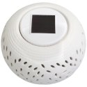 Biały Ceramiczny Świecznik z Solarną Lampą LED Zmieniającą Kolor