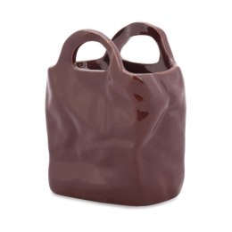 Brązowy Wazonik Dekoracyjny o Niebanalnym Kształcie z Podkładkami Antypoślizgowymi