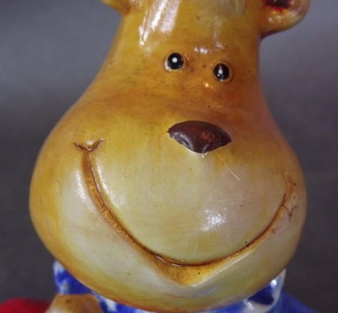 Ceramiczny Hipopotam z Serduszkiem - Figurka, 16 x 13 cm