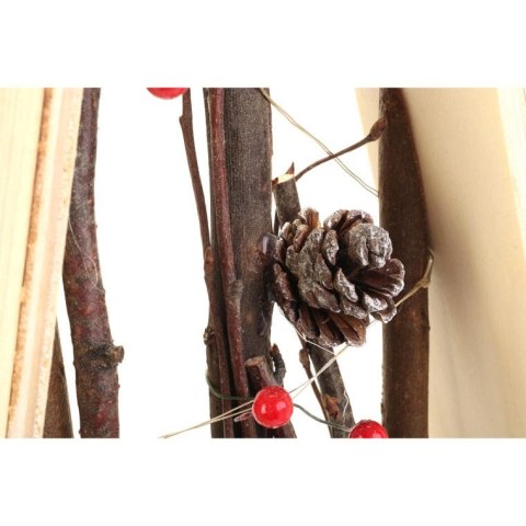 Dekoracyjna Drewniana Choinka z Oświetleniem LED i Naturalnymi Dodatkami