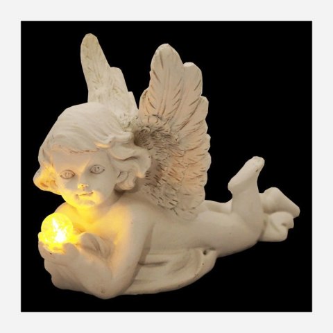 Dekoracyjny Aniołek Świetlny z Imitacji Gipsu 12cm