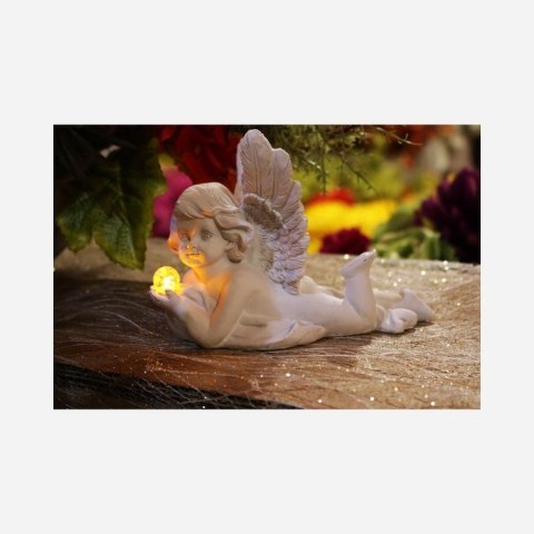 Dekoracyjny Aniołek Świetlny z Imitacji Gipsu 12cm