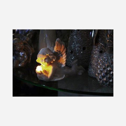 Dekoracyjny Aniołek Świetlny z Imitacji Gipsu 12cm