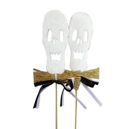 Dwa duszki piki w kolorze białym z brokatem 30x10cm