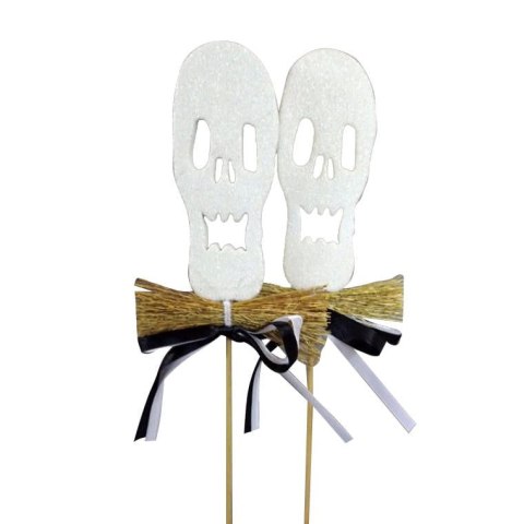 Dwa duszki piki w kolorze białym z brokatem 30x10cm